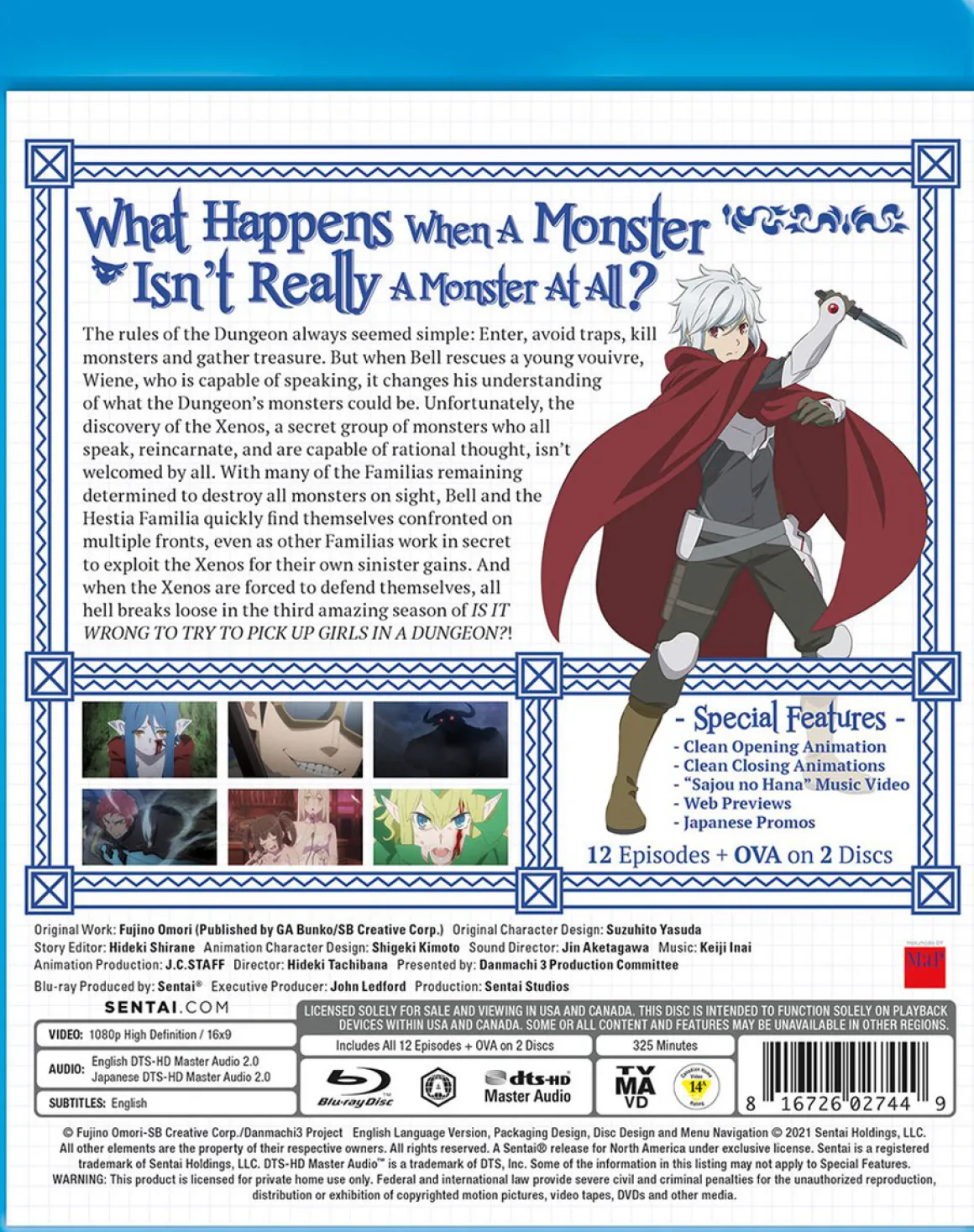 Is It Wrong to Try to Pick Up Girls in a Dungeon?! Season 3 Blu-ray