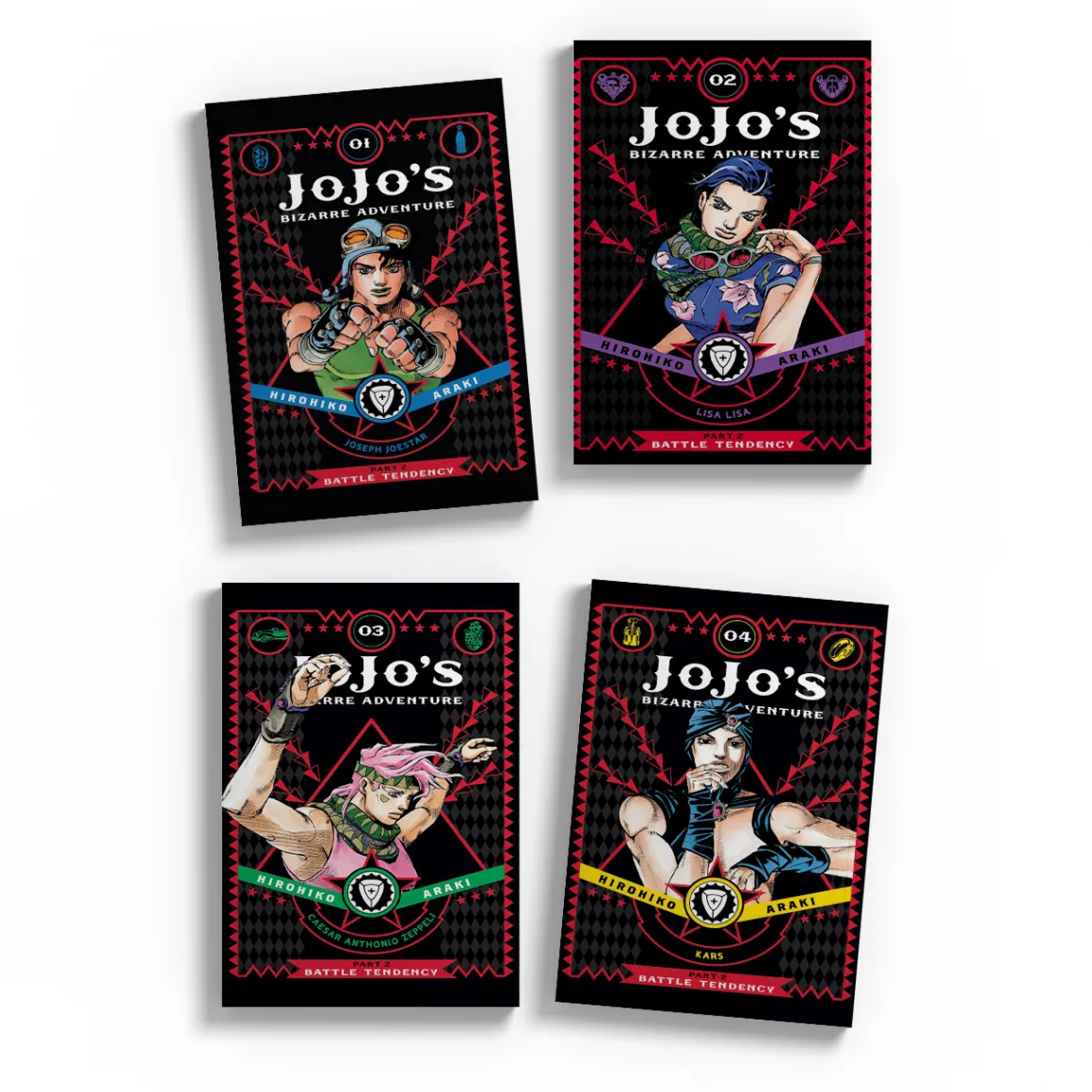 JoJo's Bizarre Adventure Part 2: Battle Tendency Hardcover Manga (1-4) Bundle