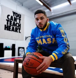 My Hero Academia x Hyperfly x NBA - All Might Golden State Warriors Satin Jacket