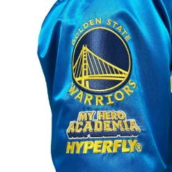 My Hero Academia x Hyperfly x NBA - All Might Golden State Warriors Satin Jacket