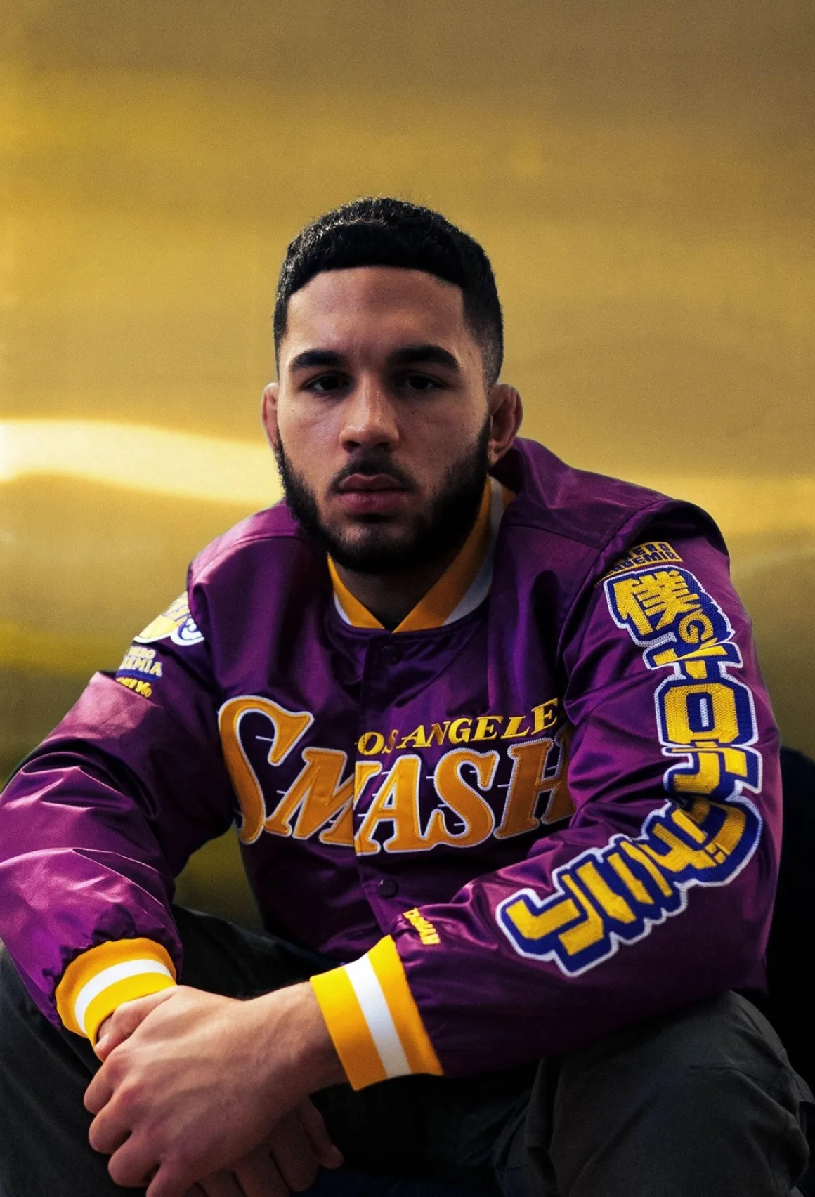 My Hero Academia x Hyperfly x NBA - All Might Los Angeles Satin Jacket