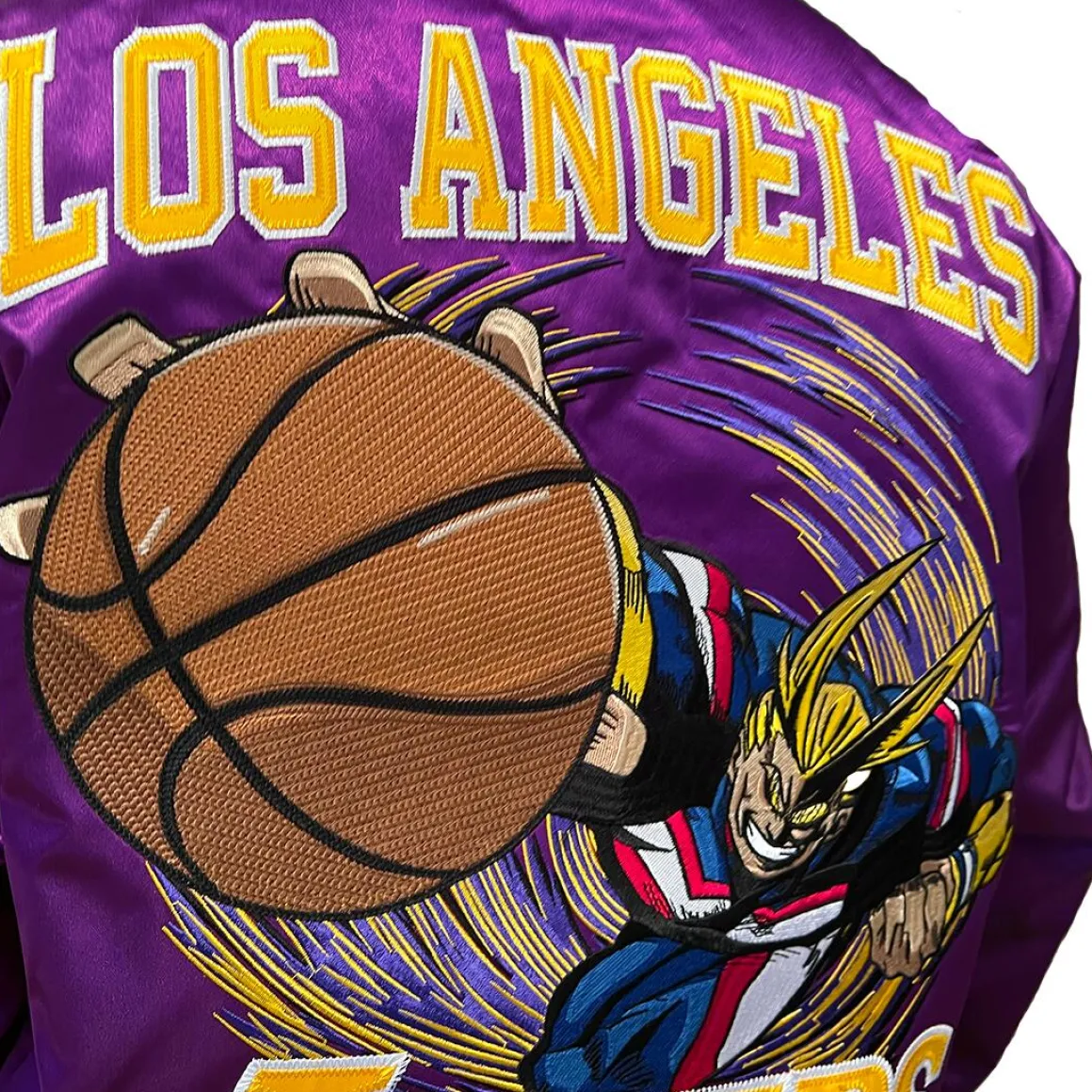 My Hero Academia x Hyperfly x NBA - All Might Los Angeles Satin Jacket