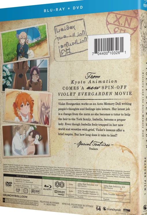 Violet Evergarden I: Eternity and the Auto Memory Doll - Movie - Blu-ray + DVD